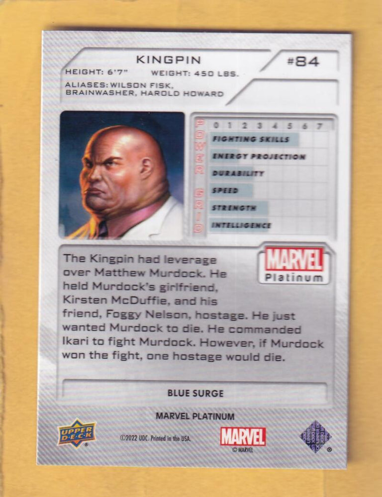 2024 Upper Deck Marvel Platinum Blue Surge #84 Kingpin NM-MT+  Image 2