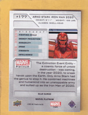 2024 Upper Deck Marvel Platinum Blue Surge #177 Arno Stark Iron Man 2020 NM-MT+  Image 2