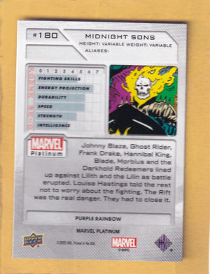 2024 Upper Deck Marvel Platinum Purple Rainbow #180 Midnight Sons NM-MT+  Image 2