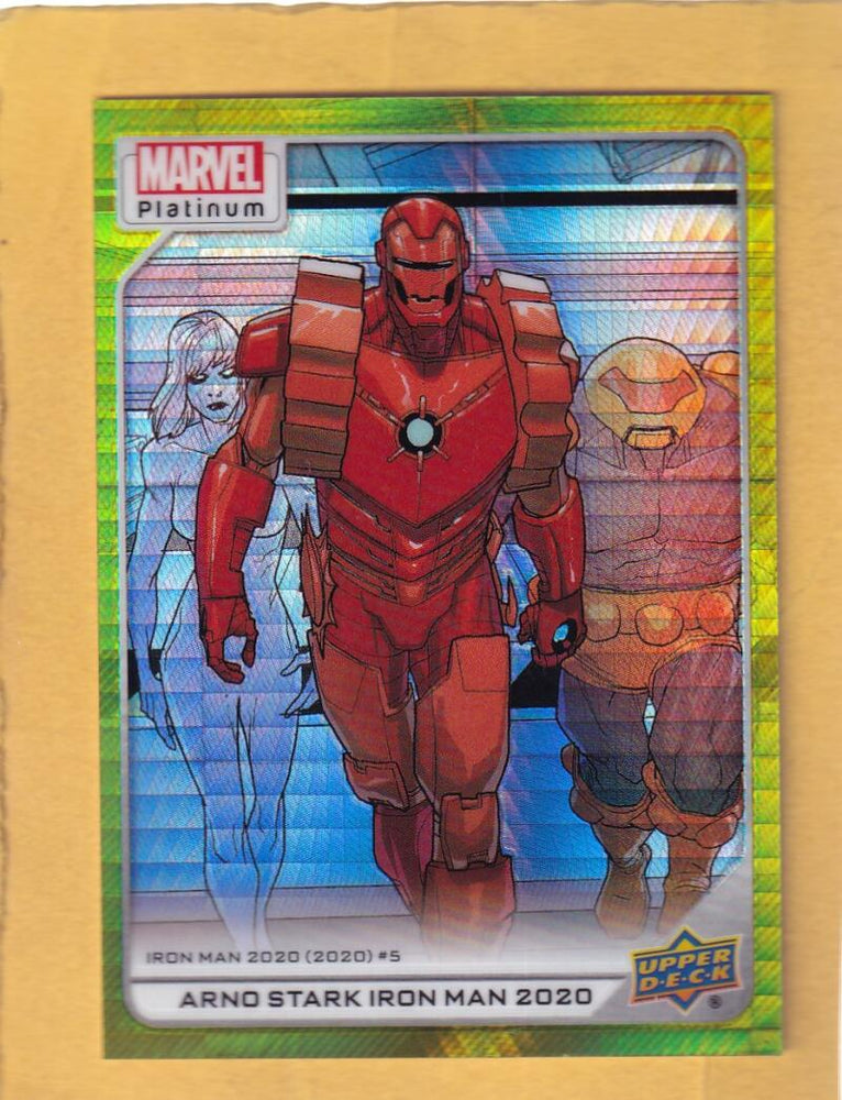 2024 Upper Deck Marvel Platinum Yellow Spotlight #177 Arno Stark Iron Man 2020 NM-MT+ 145/399  Image 1