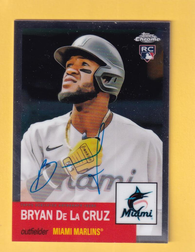 2022 Topps Chrome Platinum Anniversary Autograph #CPA-BDC Bryan De La Cruz NM-MT+ Auto Miami Marlins RC Image 1