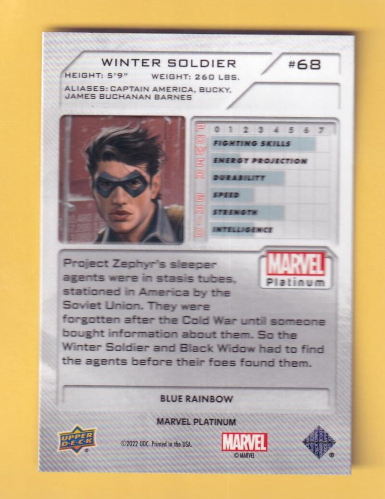 2024 Upper Deck Marvel Platinum Blue Rainbow #68 Winter Soldier NM-MT+  Image 2