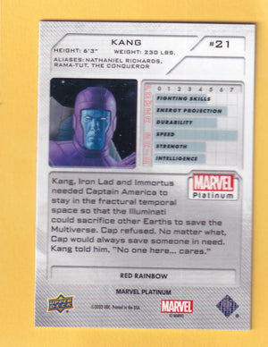 2024 Upper Deck Marvel Platinum Red Rainbow #21 Kang NM-MT+  Image 2