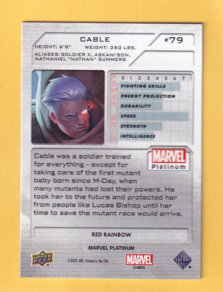 2024 Upper Deck Marvel Platinum Red Rainbow #79 Cable NM-MT+  Image 2