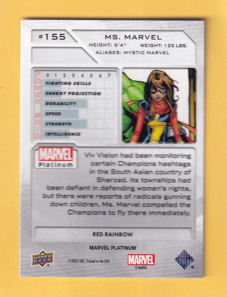 2024 Upper Deck Marvel Platinum Red Rainbow #155 Ms. Marvel NM-MT+  Image 2