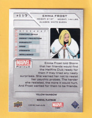 2024 Upper Deck Marvel Platinum Yellow Rainbow #117 Emma Frost NM-MT+  Image 2