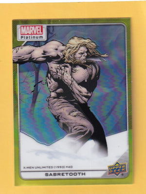 2024 Upper Deck Marvel Platinum Yellow Rainbow #189 Sabretooth NM-MT+  Image 1