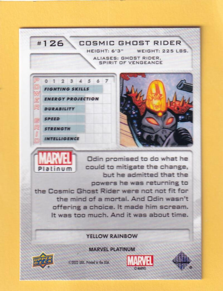 2024 Upper Deck Marvel Platinum Yellow Rainbow #126 Cosmic Ghost Rider NM-MT+  Image 2