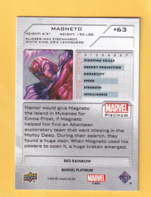 2024 Upper Deck Marvel Platinum Red Rainbow #63 Magneto NM-MT+  Image 2