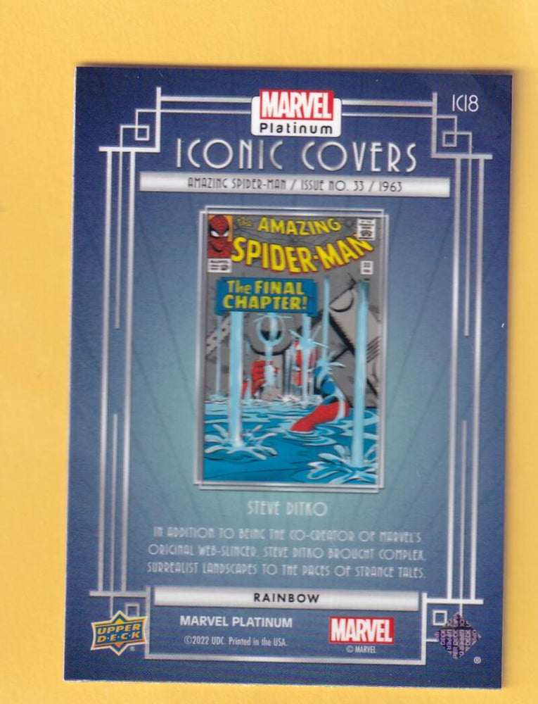 2024 Upper Deck Marvel Platinum Iconic Covers Rainbow #IC18 Amazing Spider-Man NM-MT+  Image 2