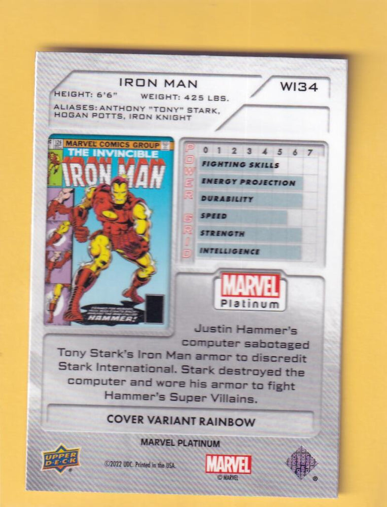 2024 Upper Deck Marvel Platinum Cover Variant Rainbow #WI34 Iron Man NM-MT+  Image 2