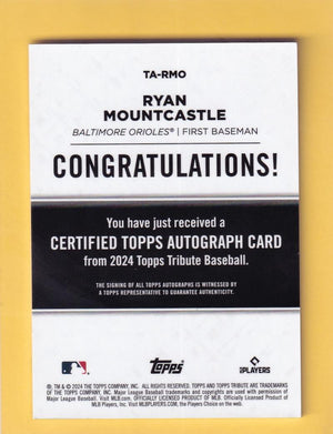 2024 Topps Tribute Autograph #TA-RMO Ryan Mountcastle NM-MT+ Auto 100/199 Baltimore Orioles Image 2