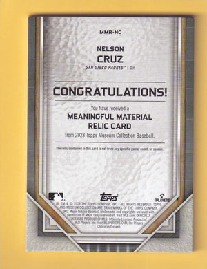 2023 Topps Museum Collection Meaningful Materials Relics Copper #MMR-NC Nelson Cruz NM-MT+ MEM 9/35 San Diego Padres Image 2