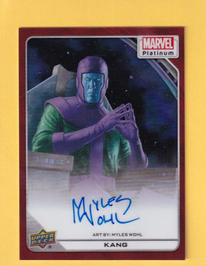 2024 Upper Deck Marvel Platinum Red Rainbow Artist Autographs #21 Myles Wohl/Kang NM-MT+ Auto  Image 1