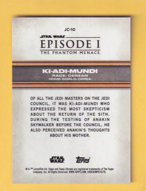 2024 Topps Chrome Sapphire Star Wars The Phantom Menace Jedi Council #JC-10 Ki-Adi-Mundi NM-MT+ 53/100  Image 2