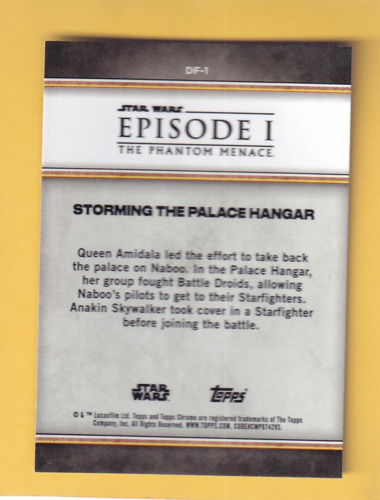 2024 Topps Chrome Sapphire Star Wars The Phantom Menace Duel Of The Fates #DF-1 Storming The Palace Hanger NM-MT+  Image 2