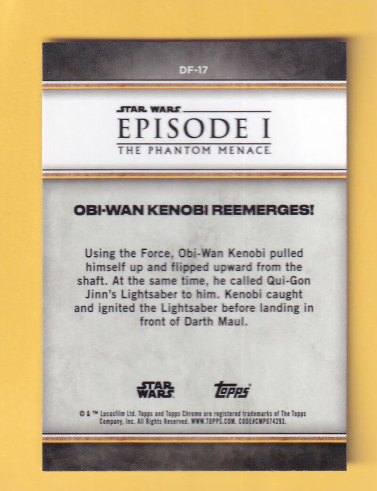 2024 Topps Chrome Sapphire Star Wars The Phantom Menace Duel Of The Fates #DF-17 Obi-Wan Kenobi Reemerges! NM-MT+  Image 2