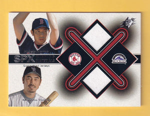 2001 SPx Winning Materials Update Duos #HNMY Hideo Nomo/Masato Yoshii NM-MT+ MEM Image 1