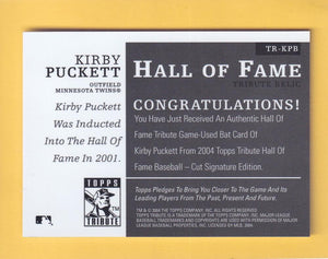 2004 Topps Tribute HOF Relics #KPB Kirby Puckett Bat NM-MT+ MEM Minnesota Twins Image 2