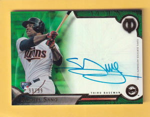 2016 Topps Tribute Autographs Green #TA-MSA Miguel Sano NM-MT+ Auto 99/99 Minnesota Twins Image 1