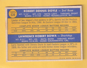 1970 Topps #539 Denny Doyle/Larry Bowa VG/EX Very Good/Excellent RC Rookie Philadelphia Phillies #30499 Image 2