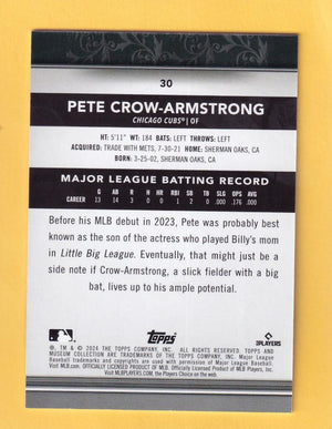 2024 Topps Museum Collection #30 Pete Crow-Armstrong NM-MT+ RC Rookie Chicago Cubs  Image 2