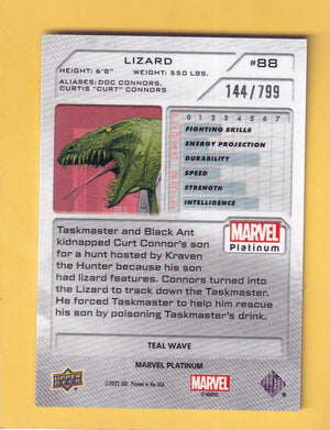 2024 Upper Deck Marvel Platinum Teal Wave #88 Lizard NM-MT+ 144/799  Image 2