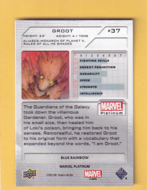 2024 Upper Deck Marvel Platinum Blue Rainbow #37 Groot NM-MT+  Image 2