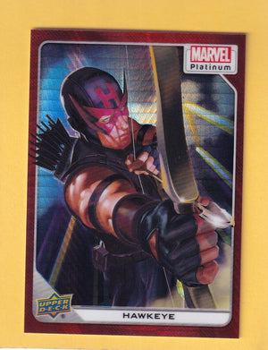 2024 Upper Deck Marvel Platinum Red Prism #18 Hawkeye NM-MT+ 14/199  Image 1