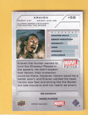 2024 Upper Deck Marvel Platinum Red Rainbow #58 Kraven NM-MT+  Image 2