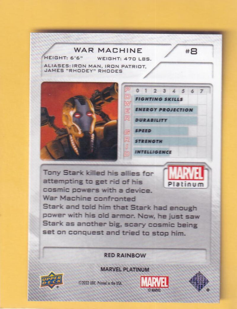 2024 Upper Deck Marvel Platinum Red Rainbow #8 War Machine NM-MT+  Image 2