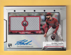 2024 Topps Museum Collection Signature Swatches Dual Relic Autographs #SWDRA-JL Jordan Lawlar NM-MT+ RC Rookie MEM Auto 151/299 Arizona Diamondbacks  Image 1