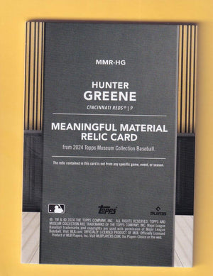 2024 Topps Museum Collection Meaningful Material Relic #MMR-HG Hunter Greene NM-MT+ MEM 27/35 Cincinnati Reds  Image 2