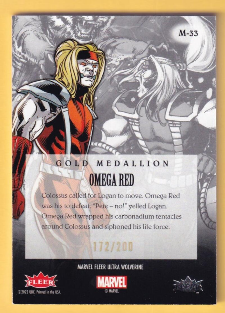 2024 Fleer Ultra Wolverine Gold Medallion #M-33 Omega Red NM-MT 172/200  Image 2