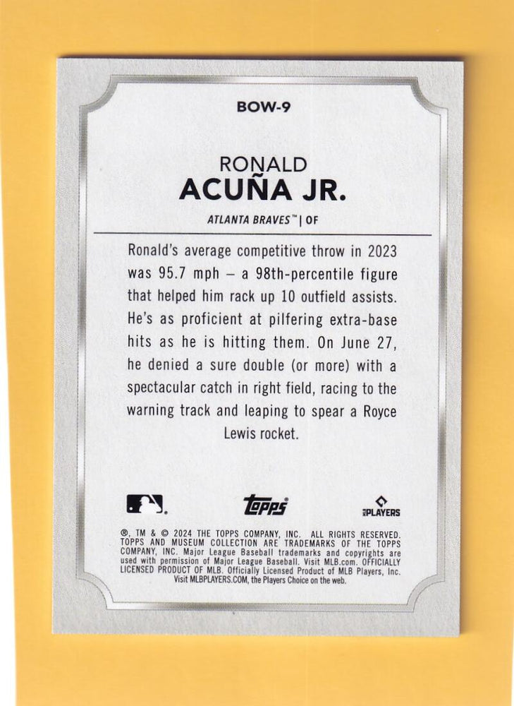 2024 Topps Museum Collection Body of Work #BOW-9 Ronald Acuna Jr. NM-MT+ Atlanta Braves Image 2