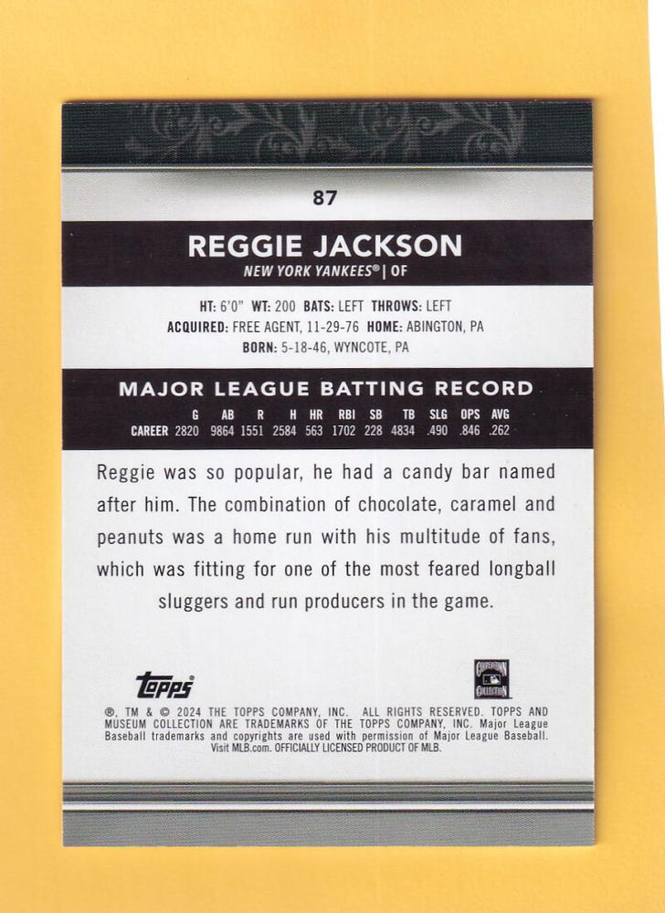 2024 Topps Museum Collection Copper #87 Reggie Jackson NM-MT+ New York Yankees Image 2