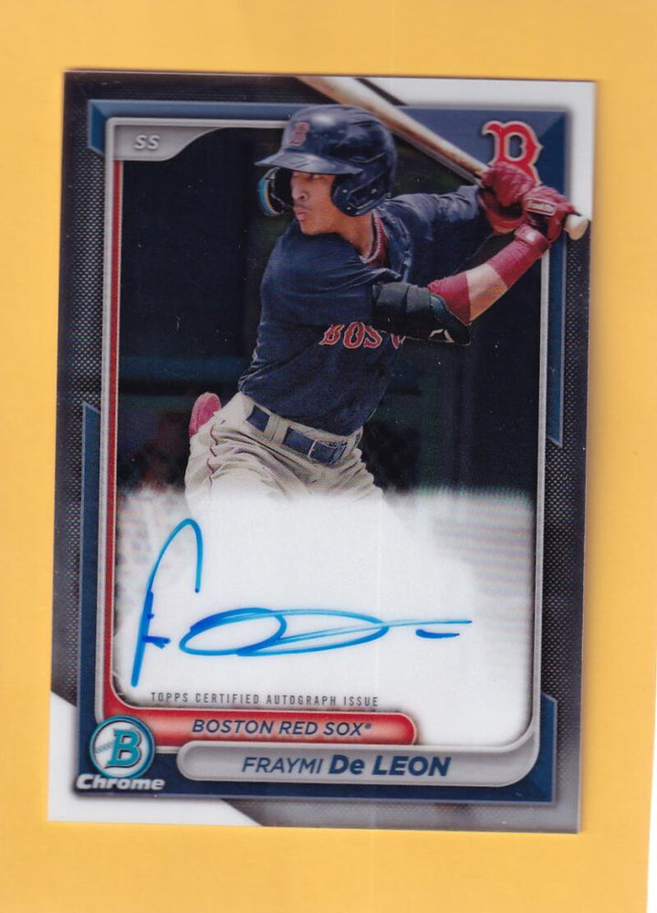 2024 Bowman Chrome Prospect Autographs #CPA-FD Fraymi De Leon NM-MT+ Auto Boston Red Sox  Image 1