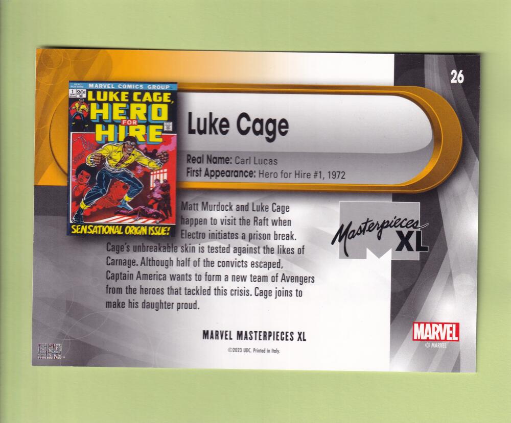 2024 Skybox Marvel Masterpieces XL #26 Luke Cage NM-MT+  Image 2