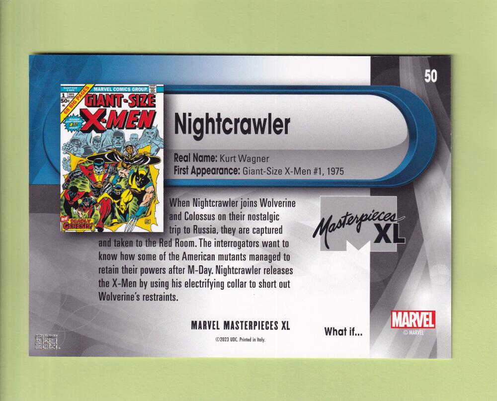 2024 Skybox Marvel Masterpieces XL What If #50 Nightcrawler NM-MT+  Image 2