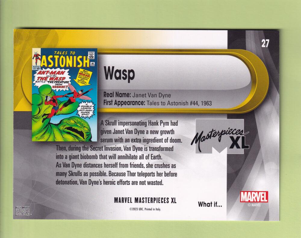 2024 Skybox Marvel Masterpieces XL What If #27 Wasp NM-MT+  Image 2