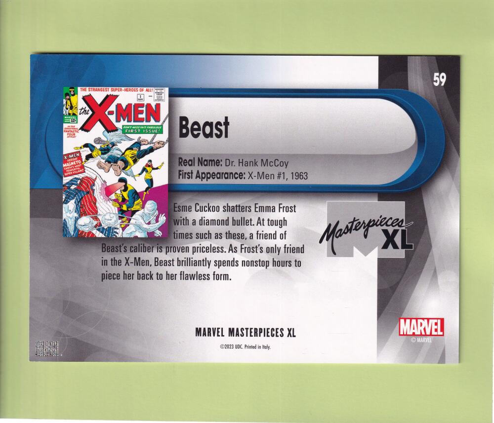 2024 Skybox Marvel Masterpieces XL #59 Beast NM-MT+  Image 2