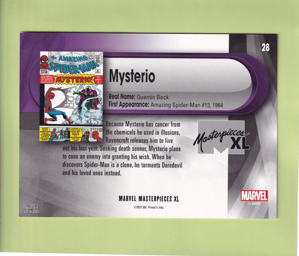 2024 Skybox Marvel Masterpieces XL #28 Mysterio NM-MT+  Image 2