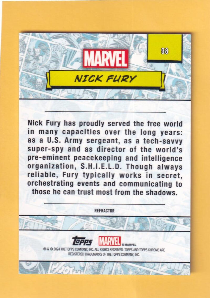 2024 Topps Chrome UK Marvel Refractors #98 Nick Fury NM-MT+  Image 2