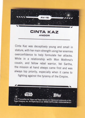 2024 Topps Chrome Star Wars Aurebesh #AV-16 Cinta Kaz NM-MT+ 21/99  Image 2