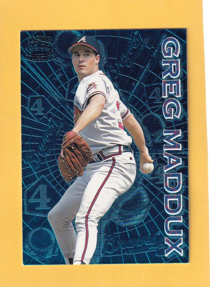 1996 Pacific Crown Collection Milestones #M7 Greg Maddux NM-MT+ Atlanta Braves Image 1