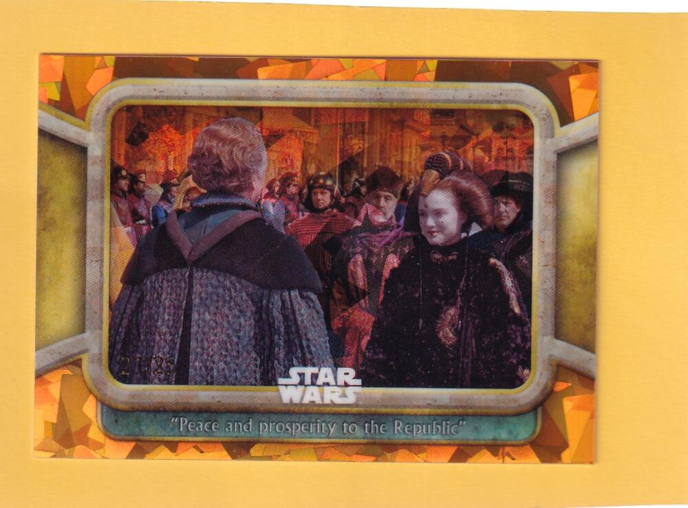 2024 Topps Chrome Sapphire Star Wars The Phantom Menace Orange #93 Peace and Prosperity to the Republic NM-MT+ 21/25  Image 1