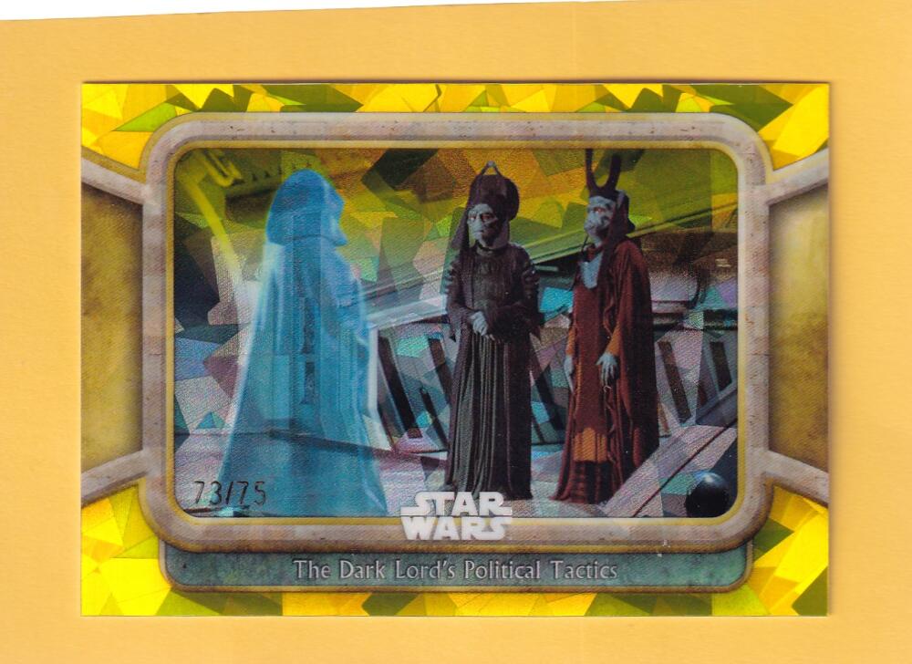 2024 Topps Chrome Sapphire Star Wars The Phantom Menace Yellow #22 The Dark Lord's Political Tactics NM-MT+ 73/75  Image 1