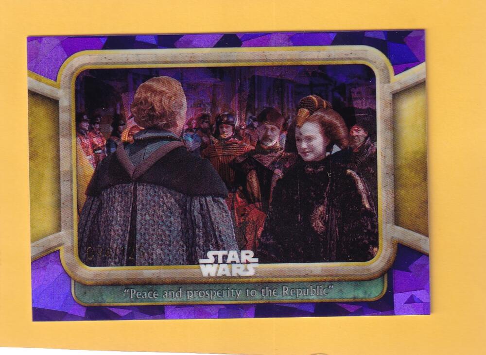 2024 Topps Chrome Sapphire Star Wars The Phantom Menace Purple #93 Peace and Prosperity to the Republic NM-MT+ 94/125  Image 1