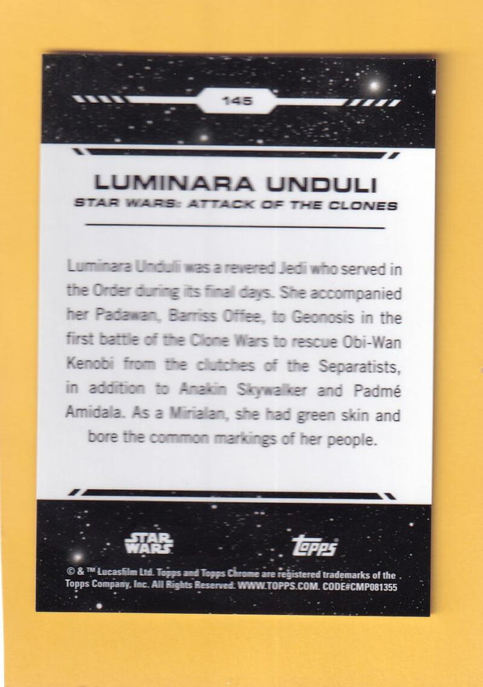 2024 Topps Chrome Star Wars Blue Refractors #145 Luminara Unduli NM-MT+ 24/150  Image 2