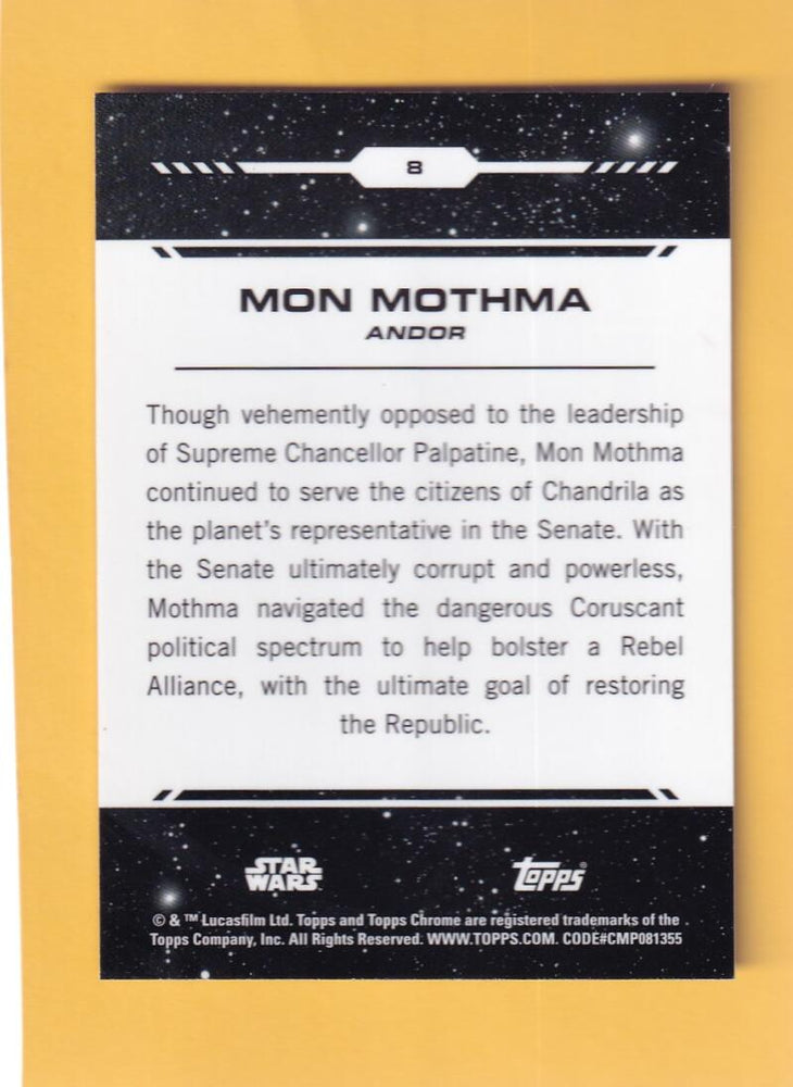 2024 Topps Chrome Star Wars Aqua Refractors #8 Mon Mothma NM-MT+ 188/199  Image 2